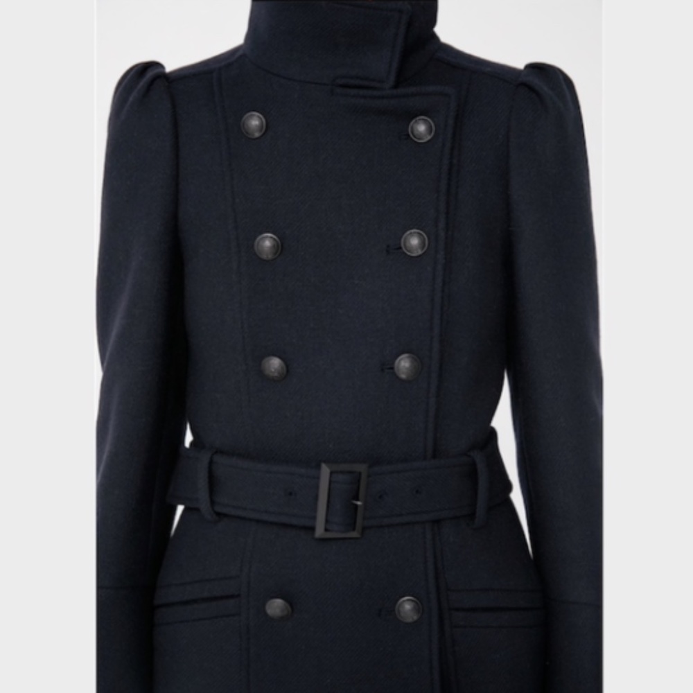 NWOT Mango Wool Puffed Shoulder Structured Coat - Picture 5 of 10